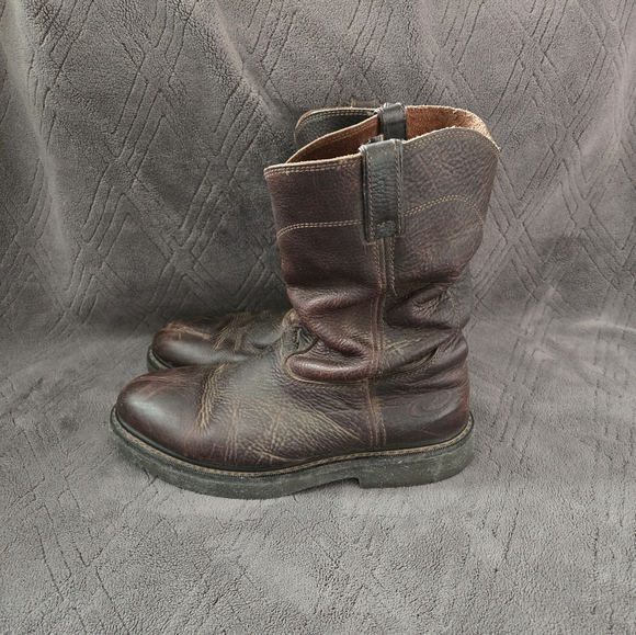 Roper Work Boots Mens Sz 12D Brown Leather Western Boot. - Picture 2 of 9